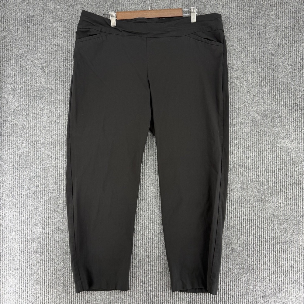 George pull on stretch ankle pants black 2X 18W/20W career office corporate goth